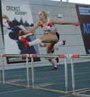 Annalise James (Gateshead Harriers) winning the under-15 girls60 metres , North East Indoor Champs, Gateshead.